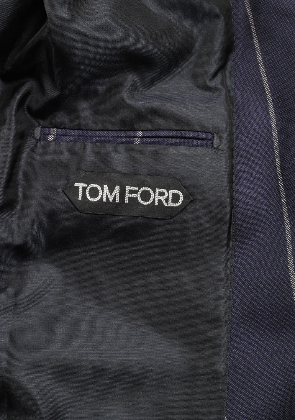 TOM FORD Buckingham Blue Striped Suit Size 48 / 38R U.S. Fit C