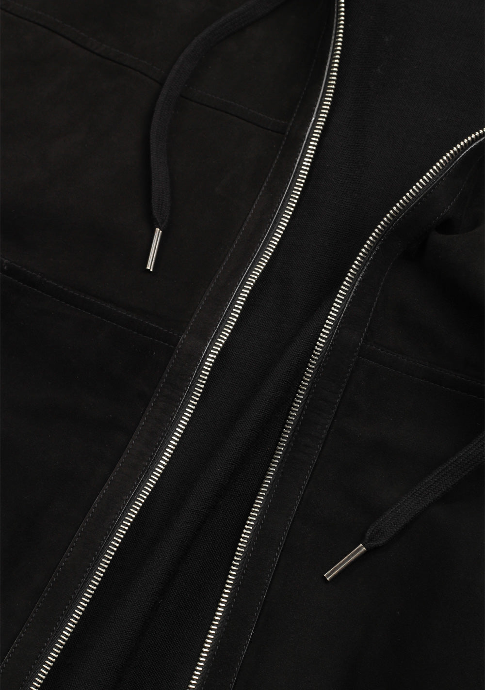 TOM FORD Black Suede Zipper Hoody Size 48 / 38R U.S. In Wool