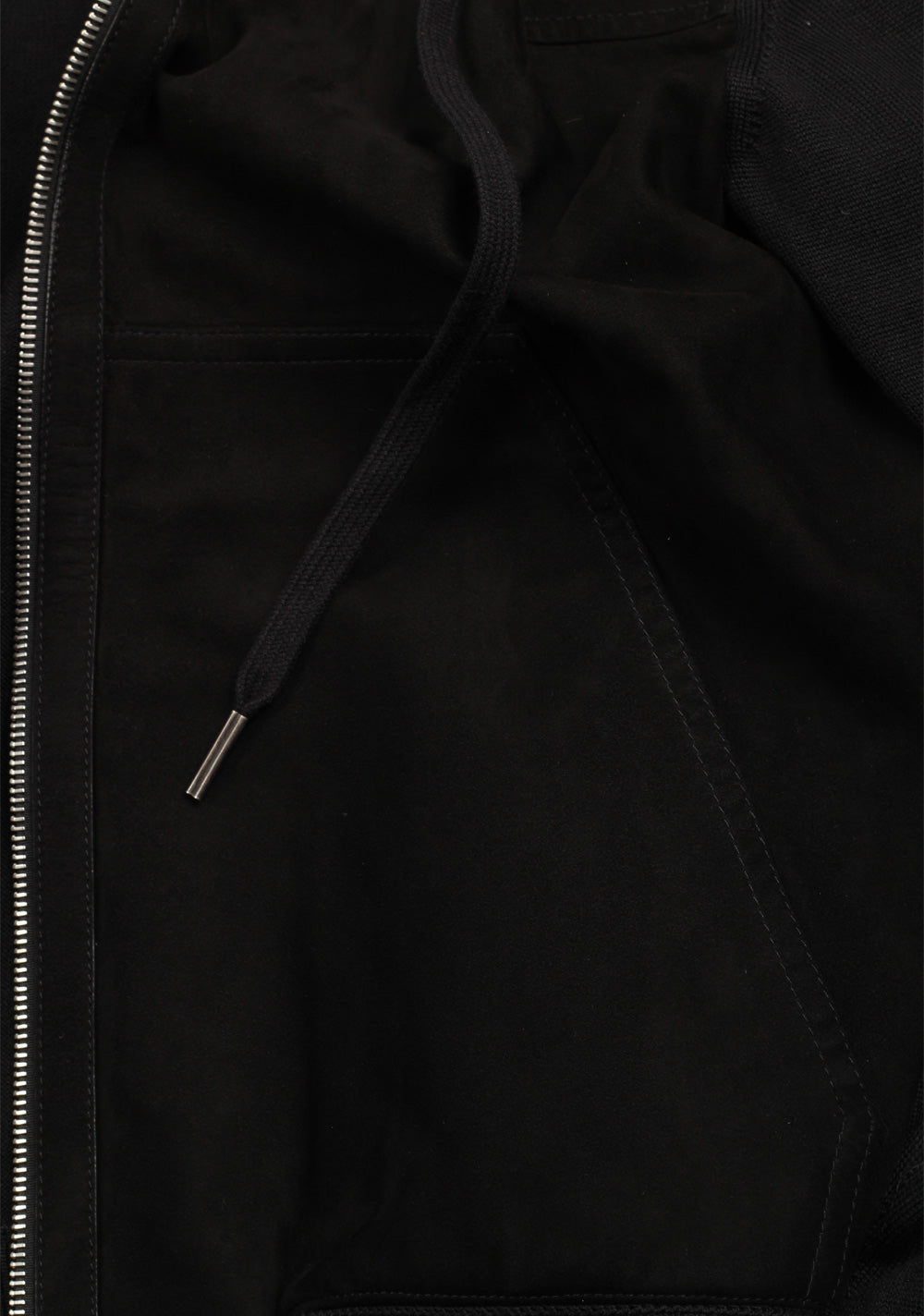 TOM FORD Black Suede Zipper Hoody Size 48 / 38R U.S. In Wool