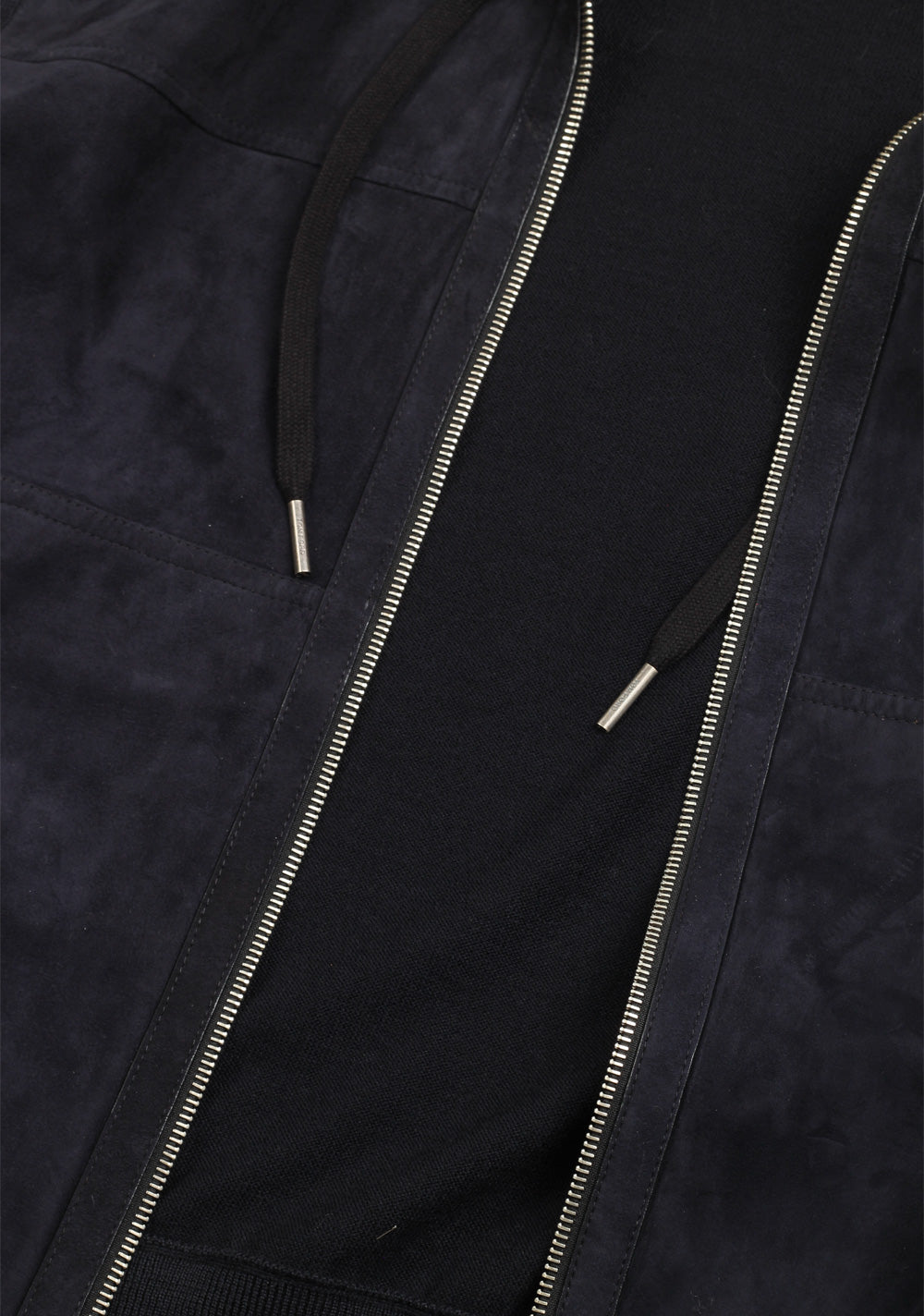 TOM FORD Blue Suede Zipper Hoody Size 48 / 38R U.S. In Wool