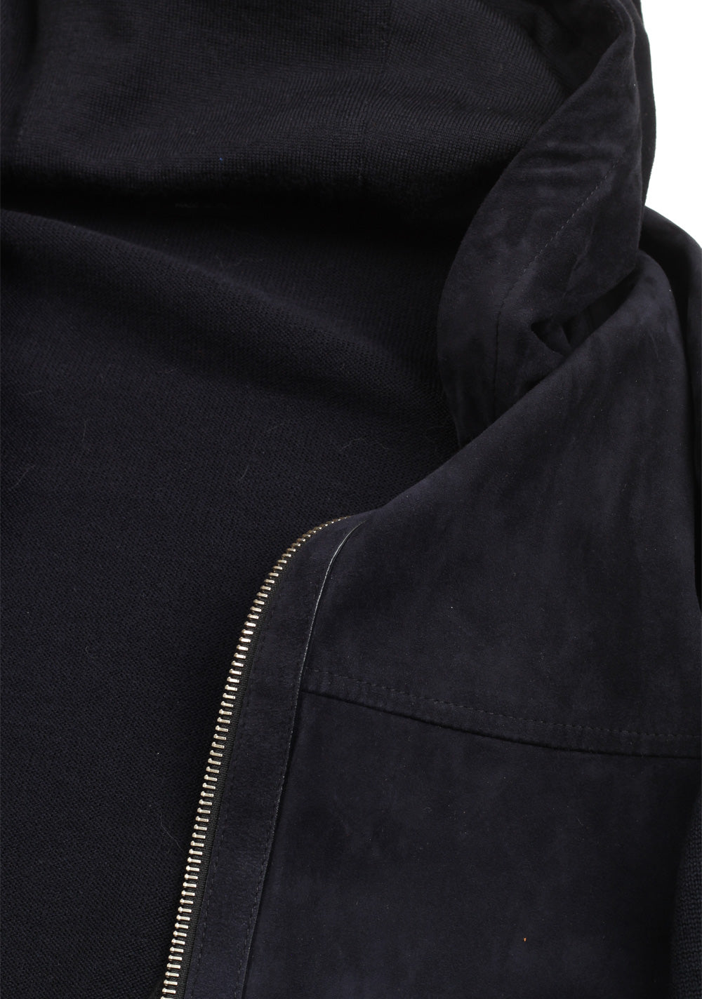 TOM FORD Blue Suede Zipper Hoody Size 48 / 38R U.S. In Wool
