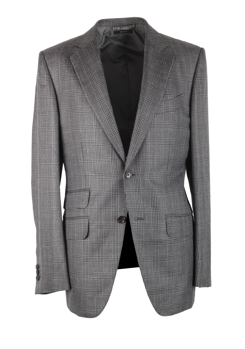 TOM FORD Shelton Checked Gray Suit Size 48 / 38R U.S.