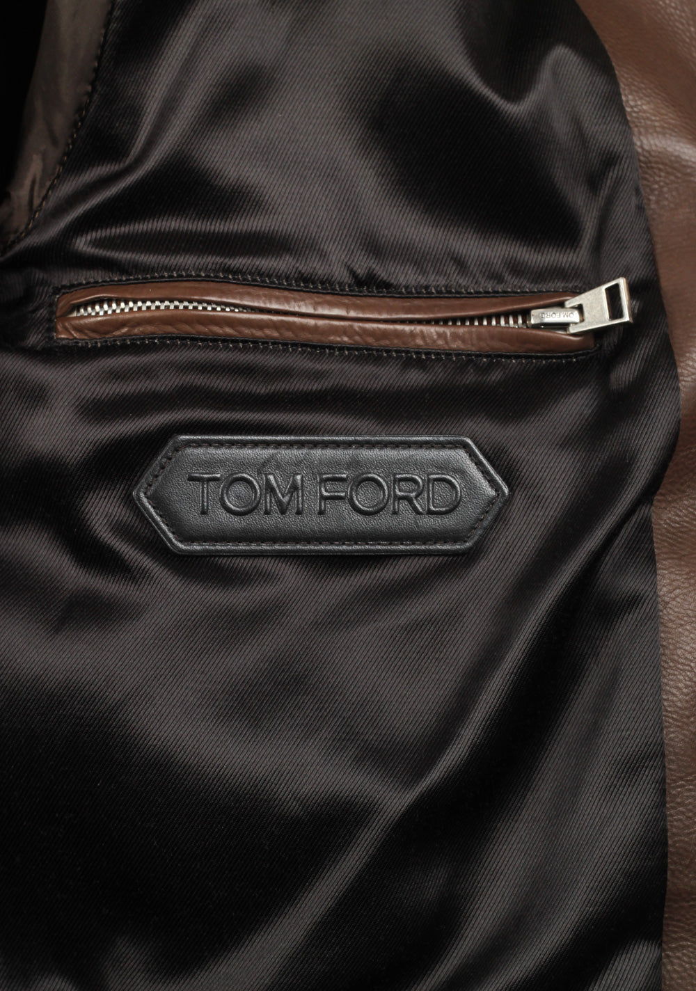 TOM FORD Brown Leather Jacket Coat Size 48 / 38R U.S.