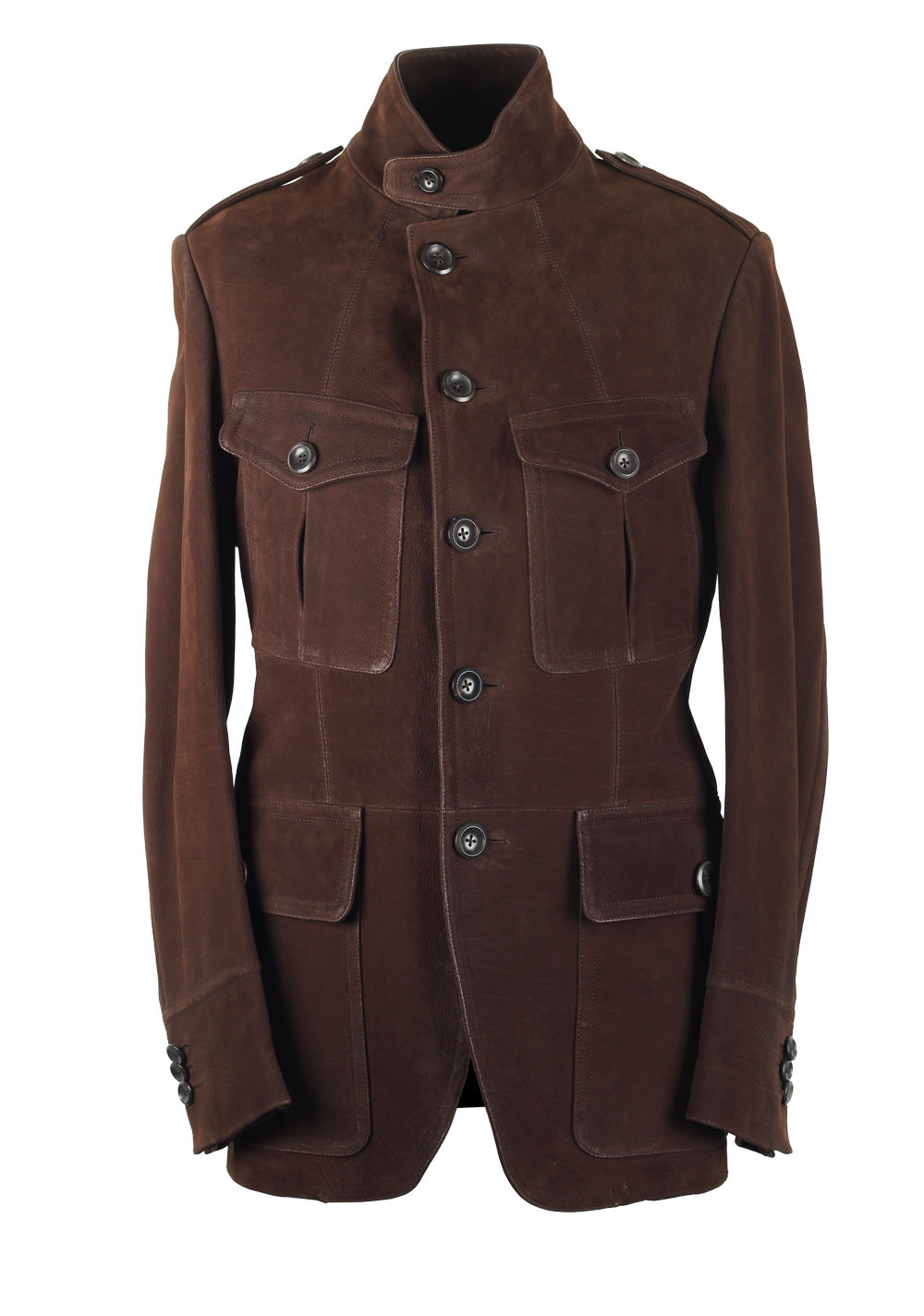 TOM FORD Military Leather Jacket Coat Size 48 / 38R U.S. Outerwear
