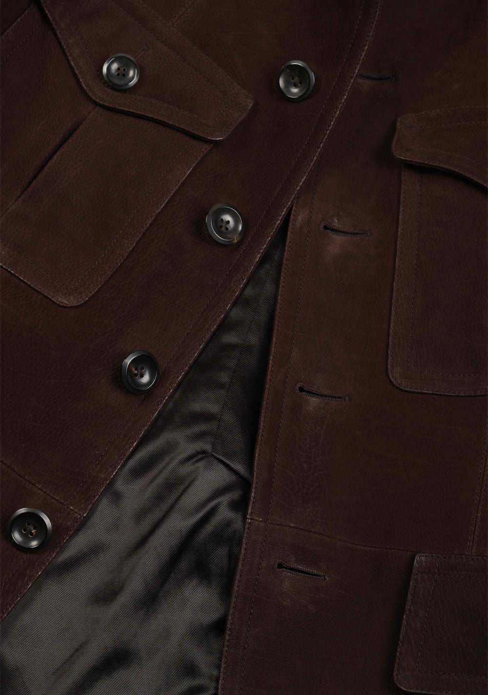 TOM FORD Military Leather Jacket Coat Size 48 / 38R U.S. Outerwear