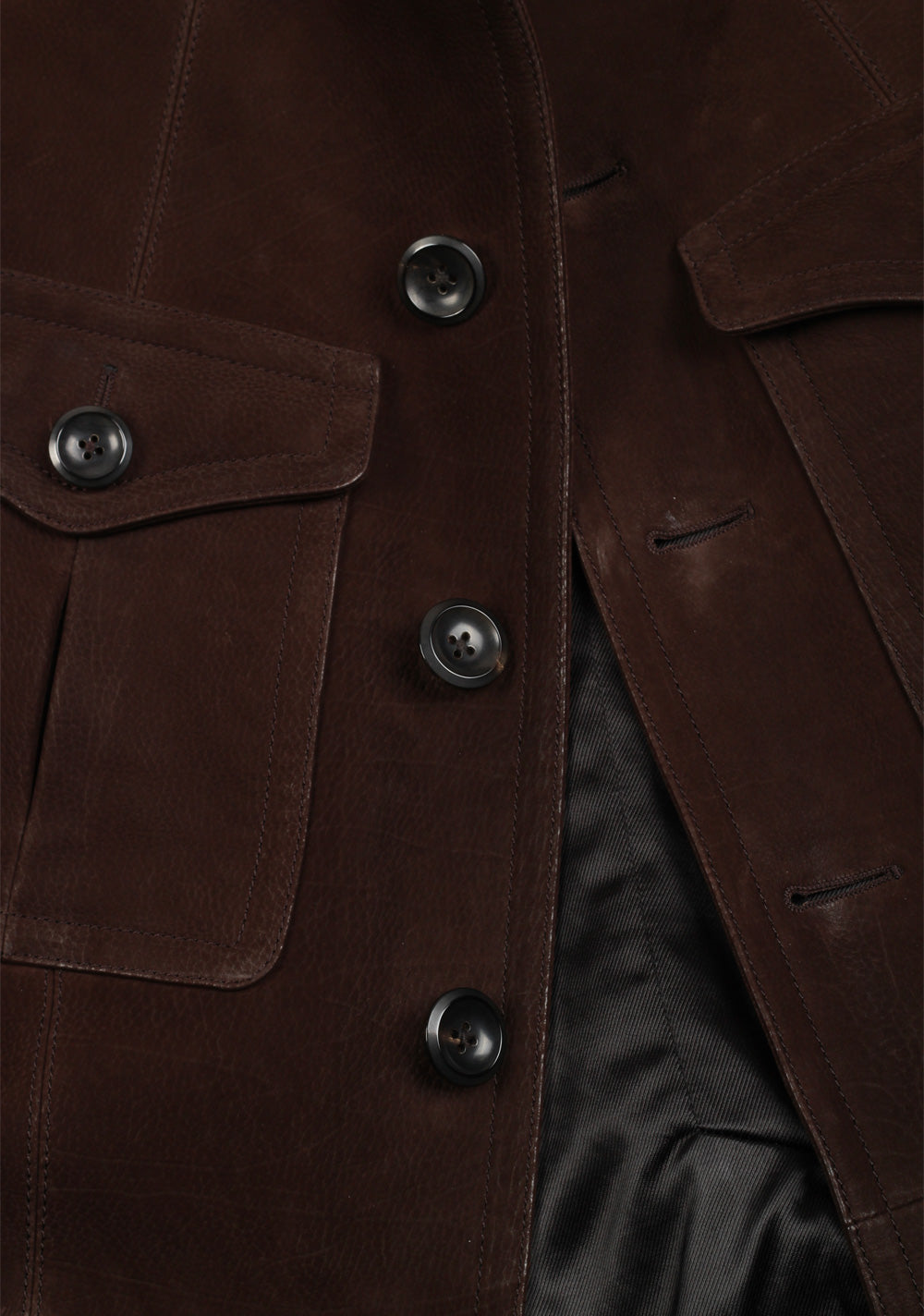 TOM FORD Military Leather Jacket Coat Size 48 / 38R U.S. Outerwear