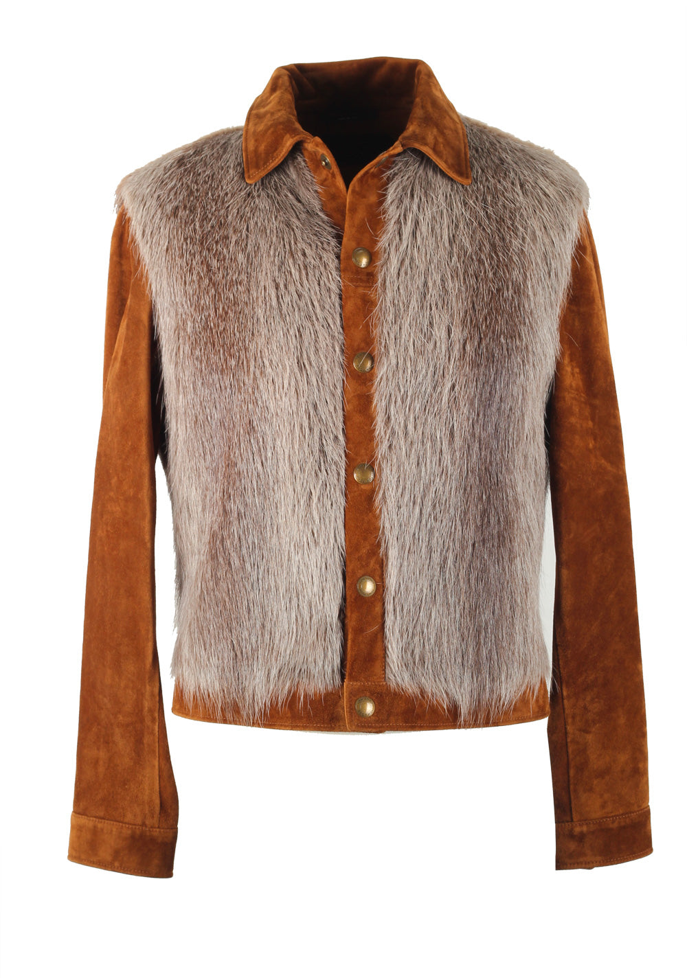TOM FORD Brown Cashmere Suede Pony Fur Jacket Size 48 / 38R U.S. Outerwear