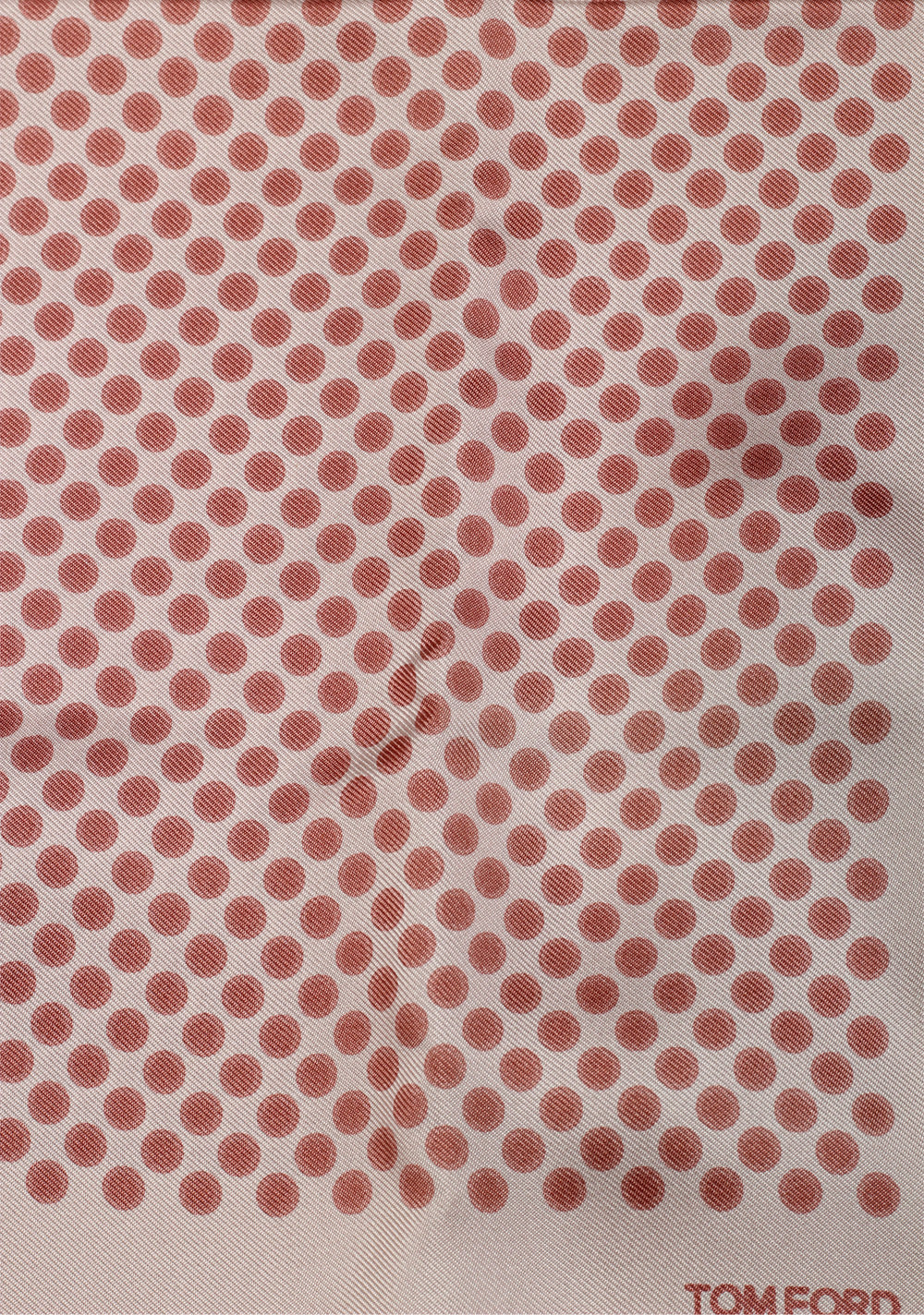 Tom Ford Pink Silk Pocket Square Dotted Pattern 16" x 16"