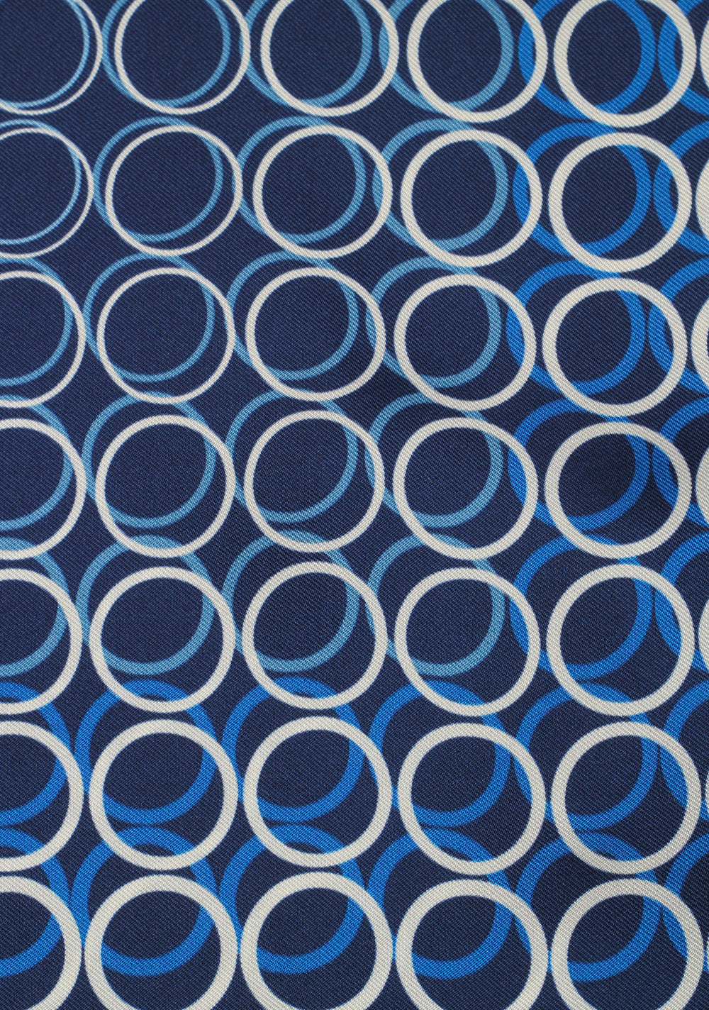 Tom Ford Blue Silk Pocket Square Circle Pattern 16" x 16"