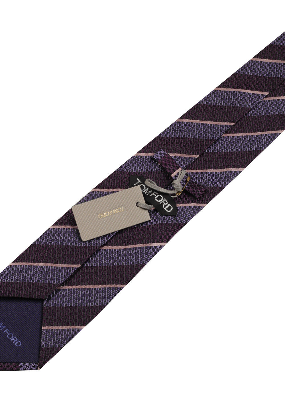 TOM FORD Striped Purple Tie In Silk