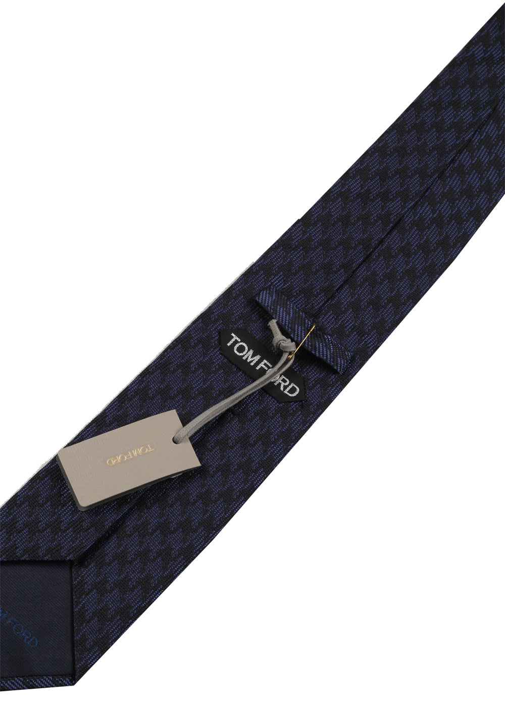 TOM FORD Patterned Black Blue Tie In Silk