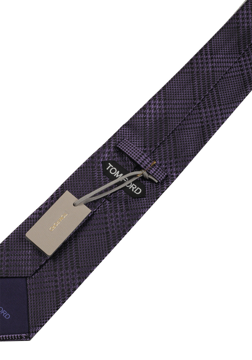 TOM FORD Checked Purple Tie In Silk
