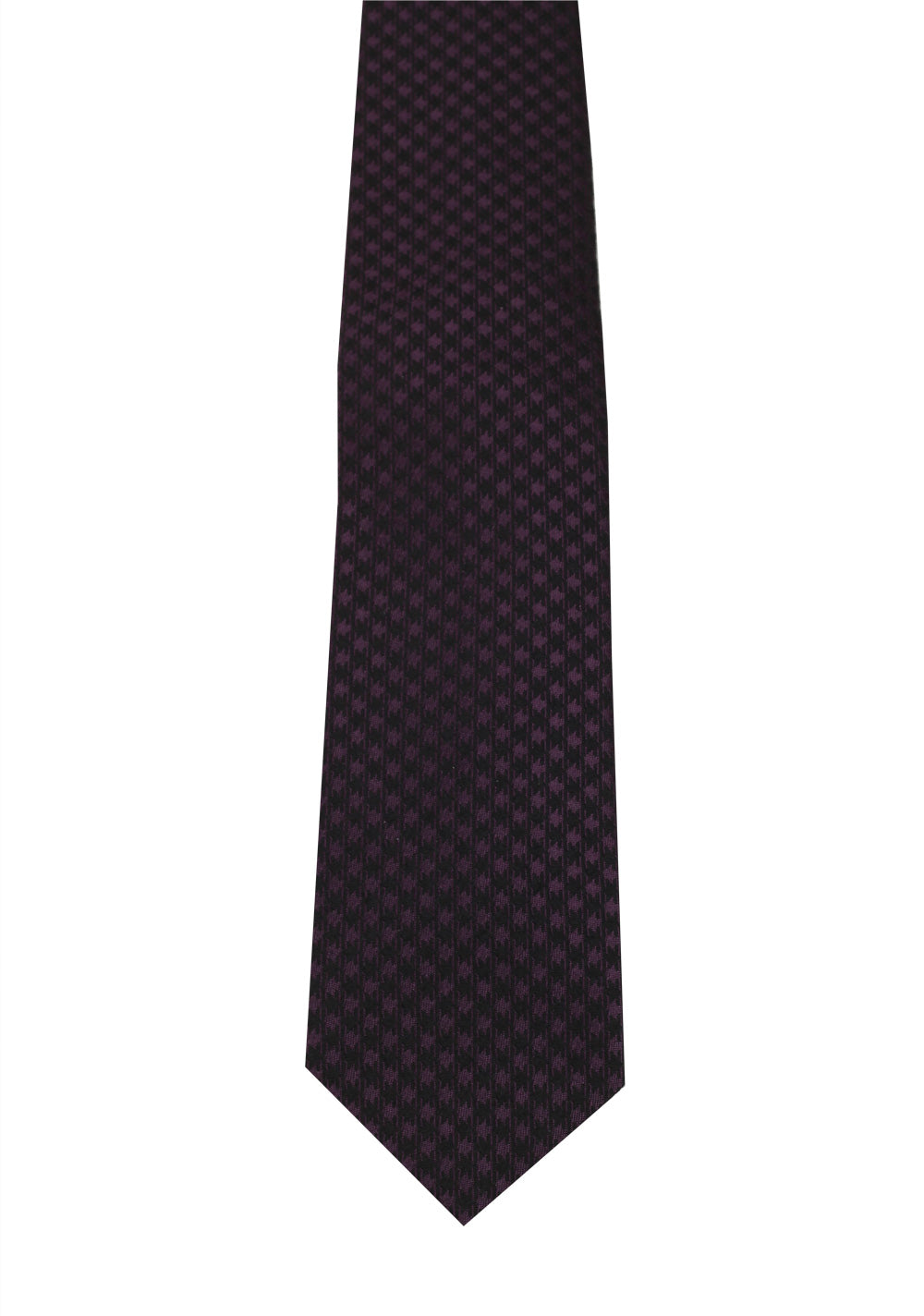 TOM FORD Patterned Black Purple Tie In Silk