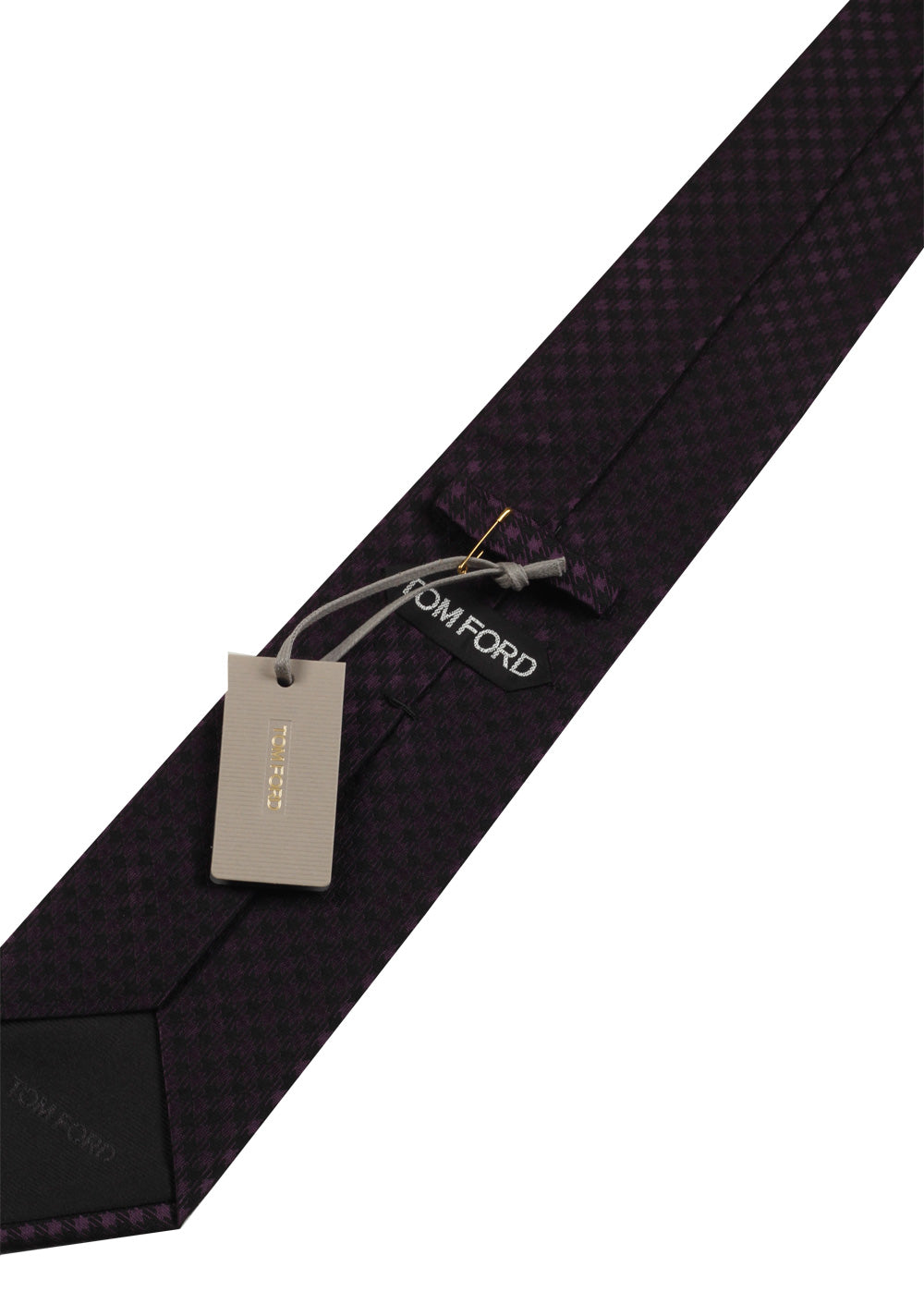 TOM FORD Patterned Black Purple Tie In Silk