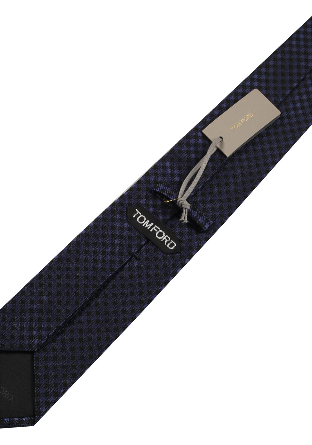 TOM FORD Patterned Black Blue Tie In Silk