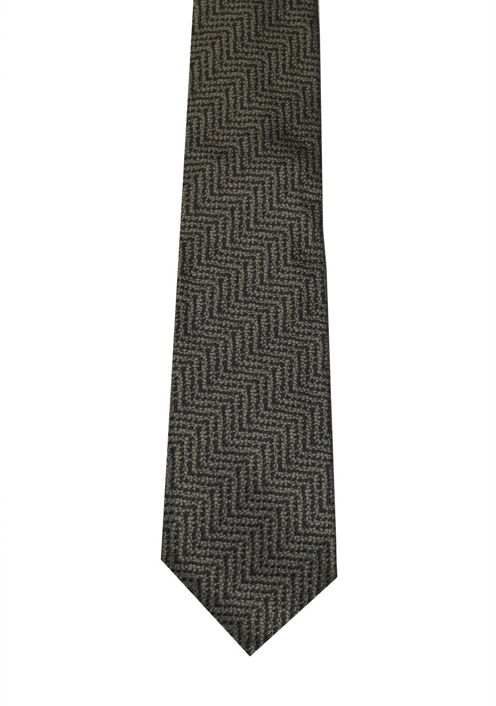 TOM FORD Herringbone Green Tie In Silk