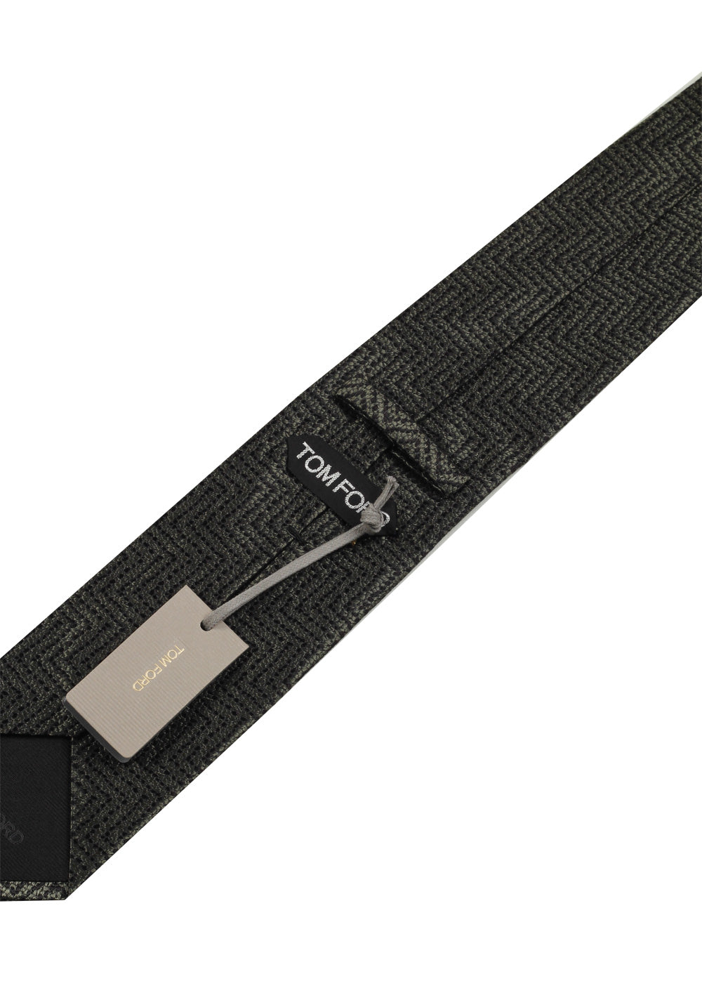 TOM FORD Herringbone Green Tie In Silk
