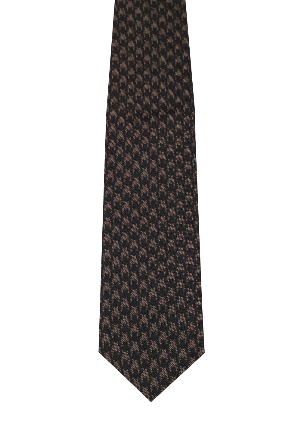 TOM FORD Patterned Black Brown Tie In Silk