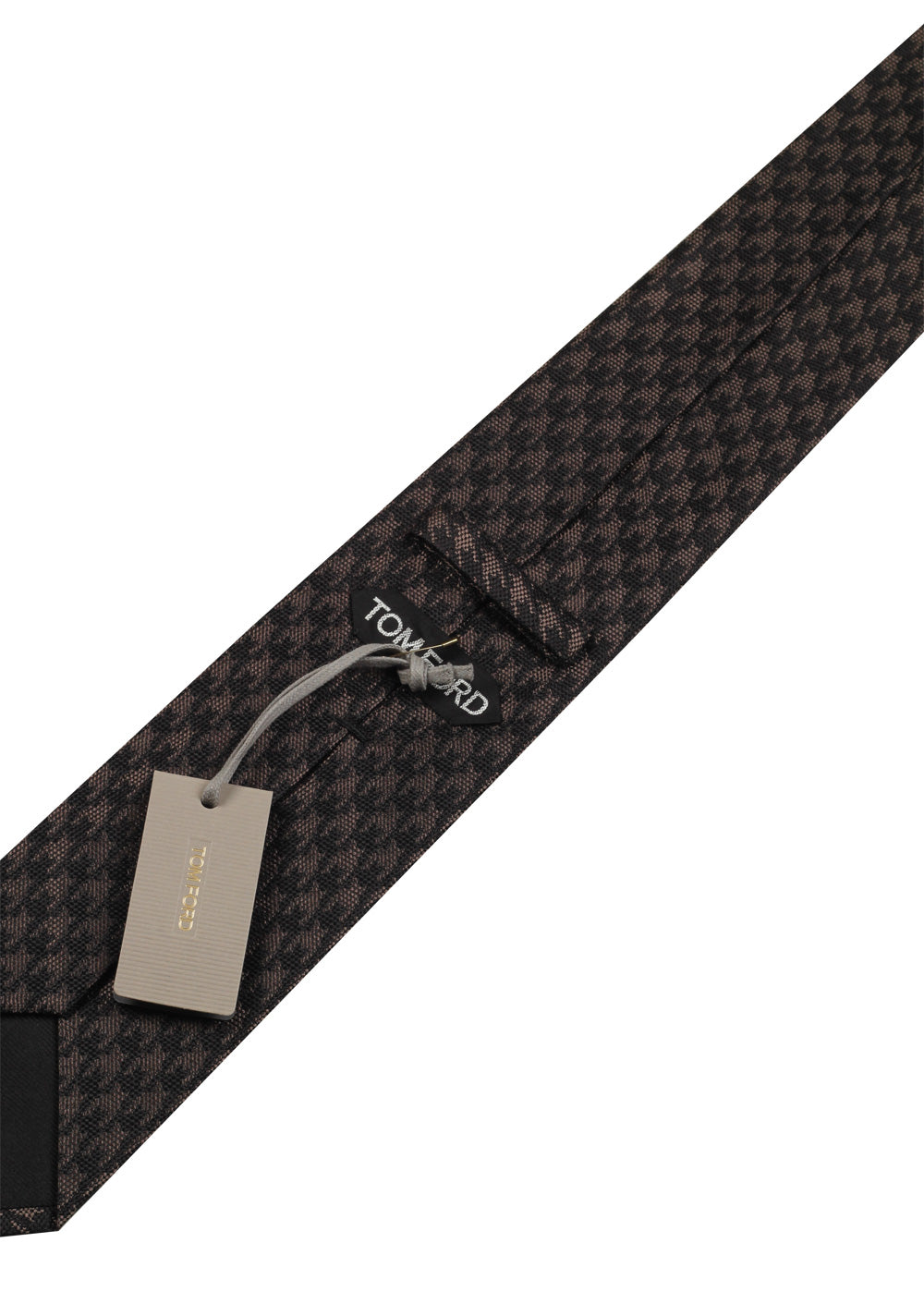 TOM FORD Patterned Black Brown Tie In Silk