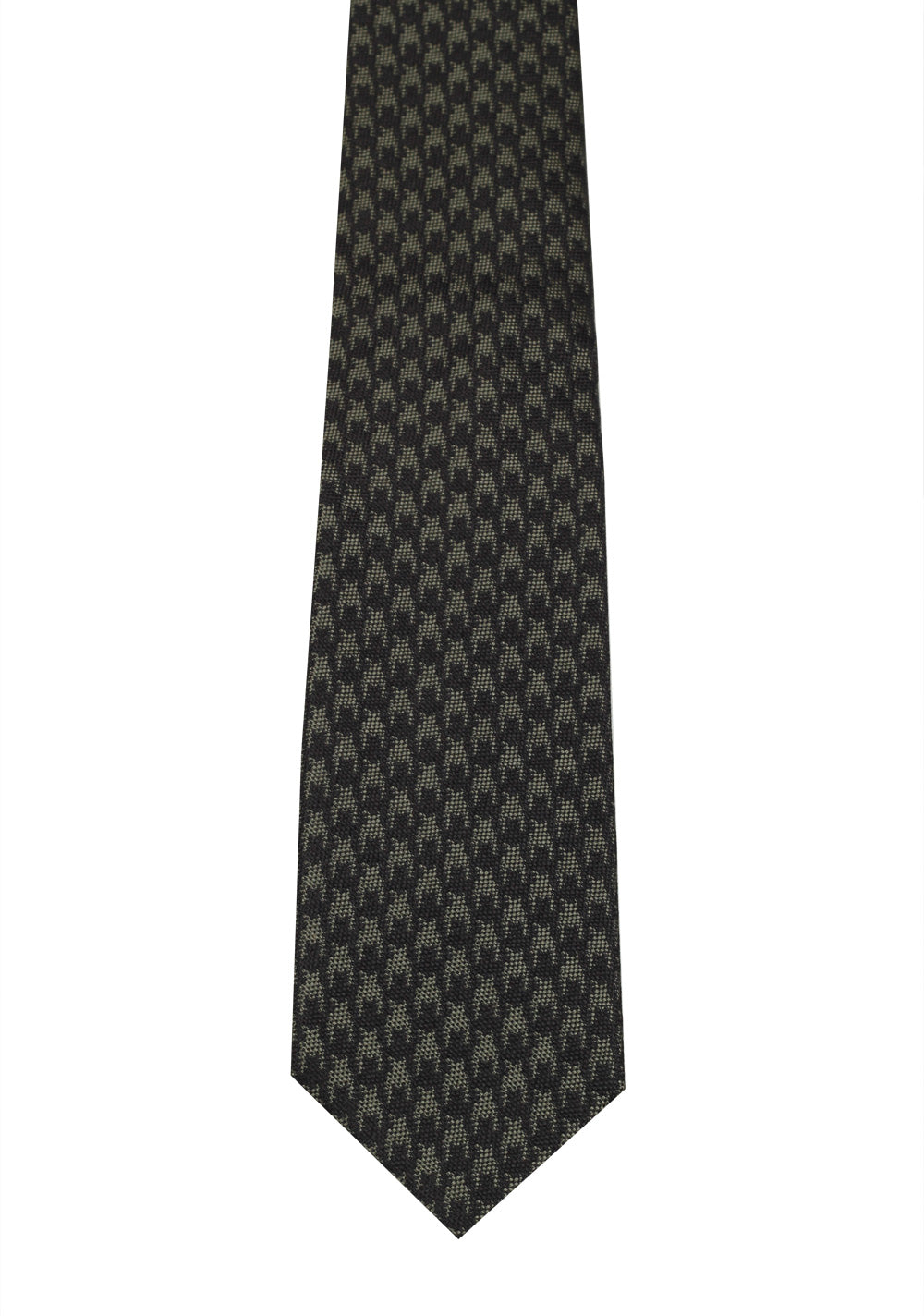 TOM FORD Patterned Black Green Tie In Silk