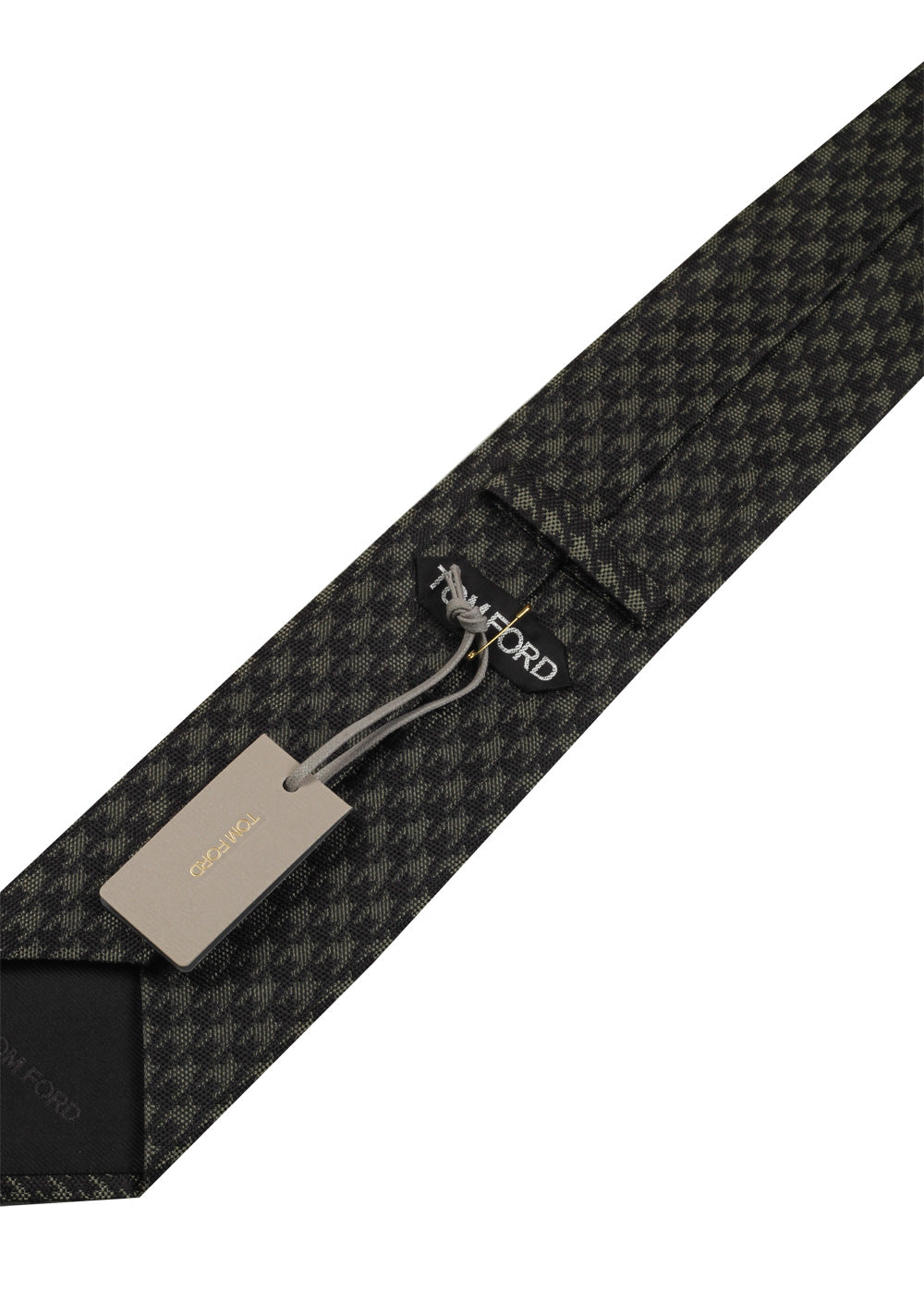TOM FORD Patterned Black Green Tie In Silk