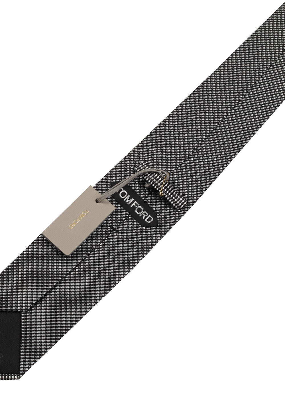 TOM FORD Patterned Black White Tie In Silk