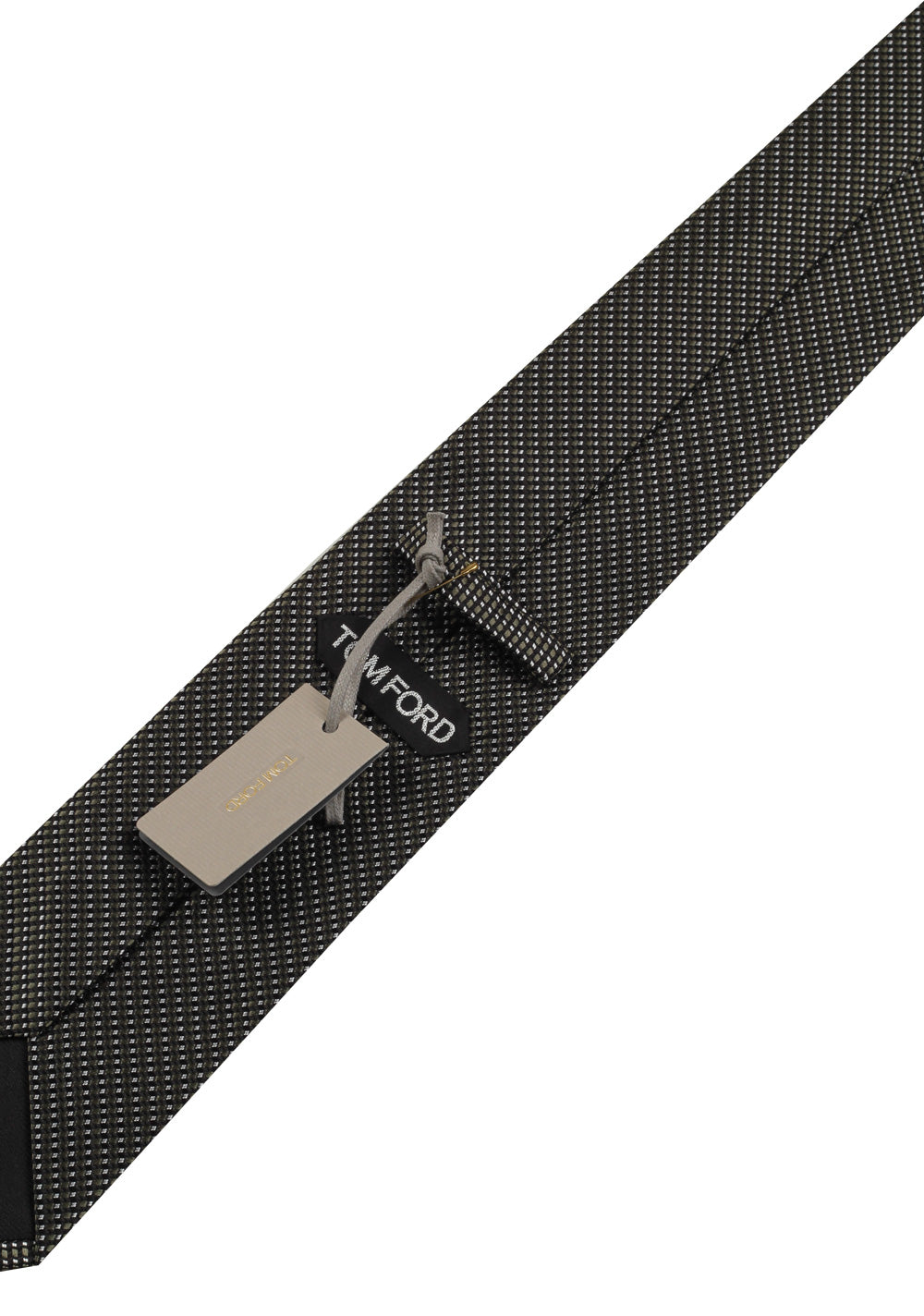 TOM FORD Patterned Black Brown White Tie In Silk Blend
