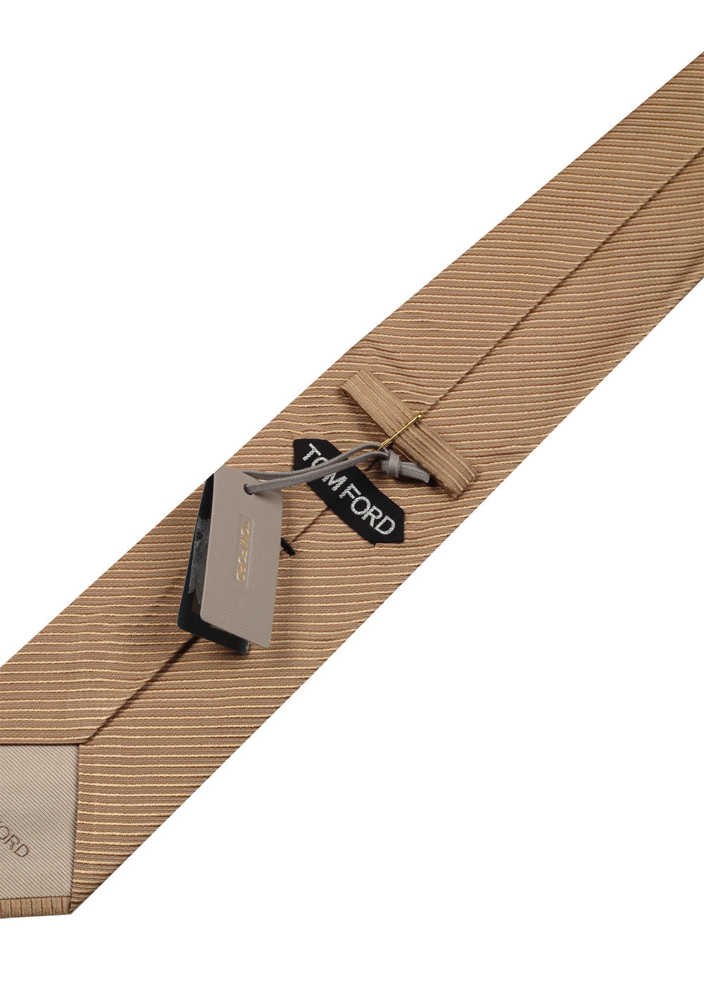 TOM FORD Striped Brown Tie In Silk