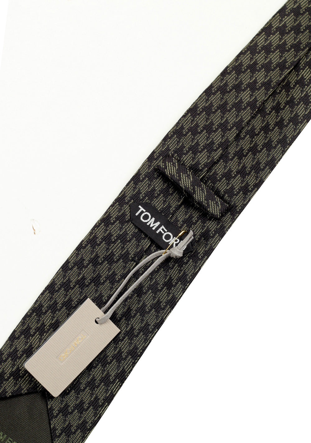 TOM FORD Patterned Black Green Tie In Silk