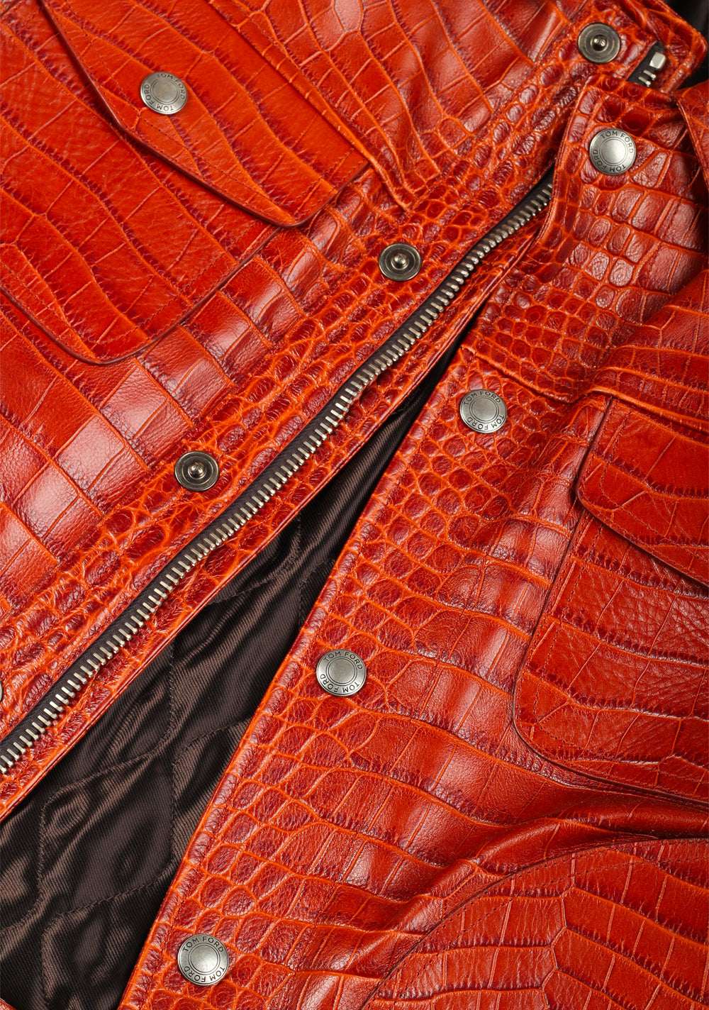 TOM FORD Crocodile Embossed Jacket Coat Size 48 / 38R U.S.