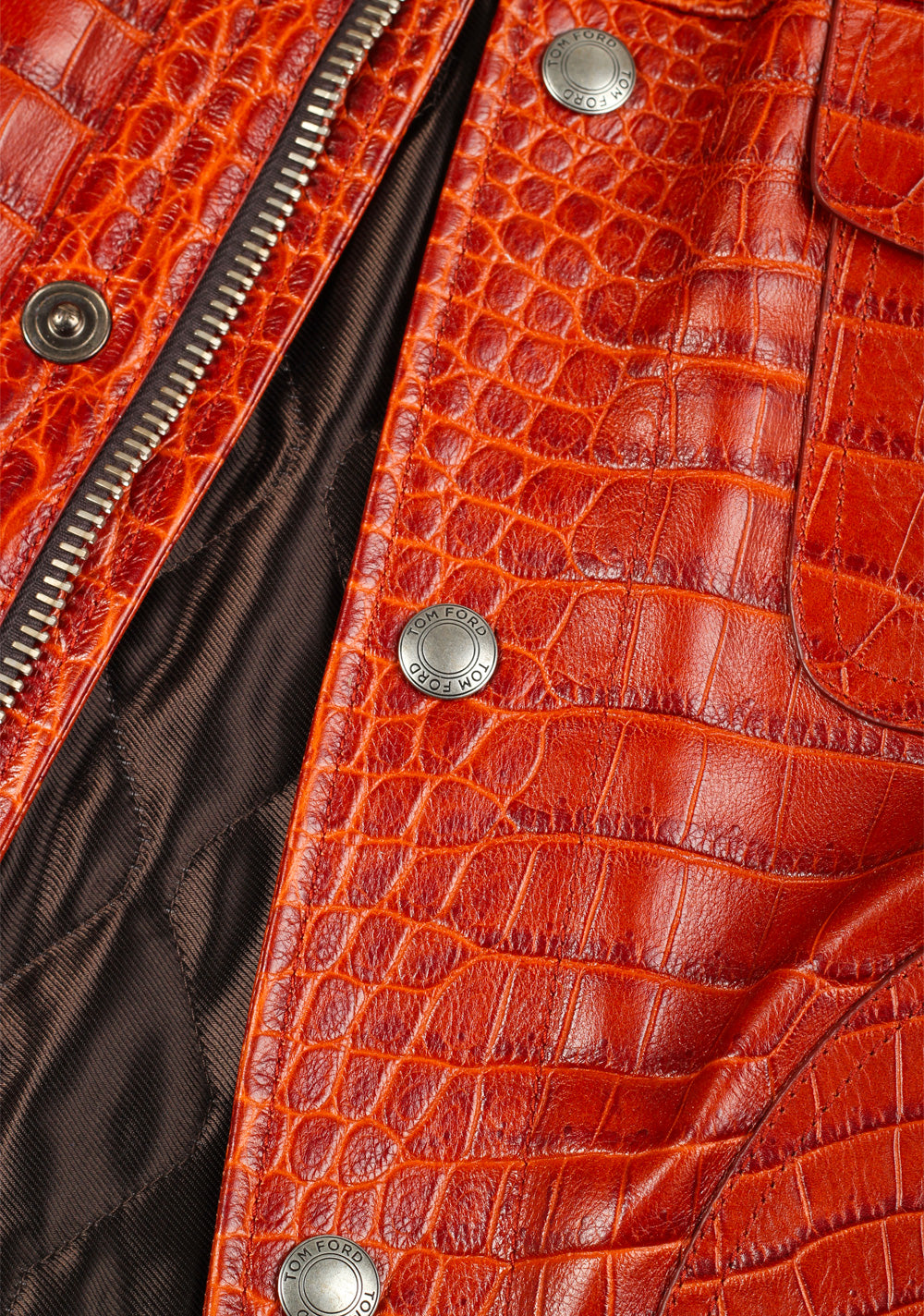 TOM FORD Crocodile Embossed Jacket Coat Size 48 / 38R U.S.
