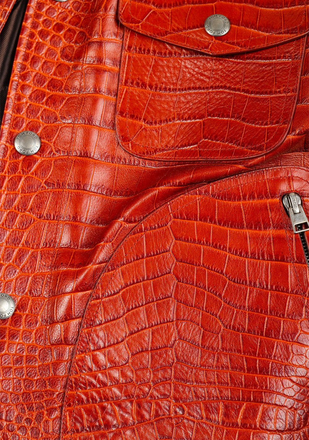 TOM FORD Crocodile Embossed Jacket Coat Size 48 / 38R U.S.