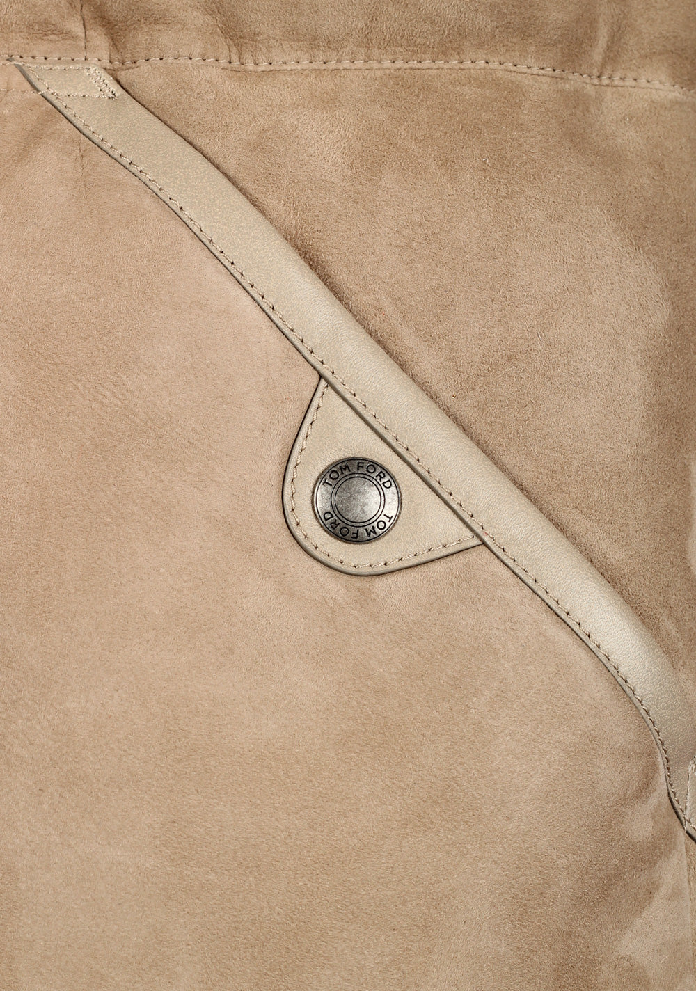 TOM FORD Beige Lamb Suede Gilet Vest Size 48 / 38R U.S.