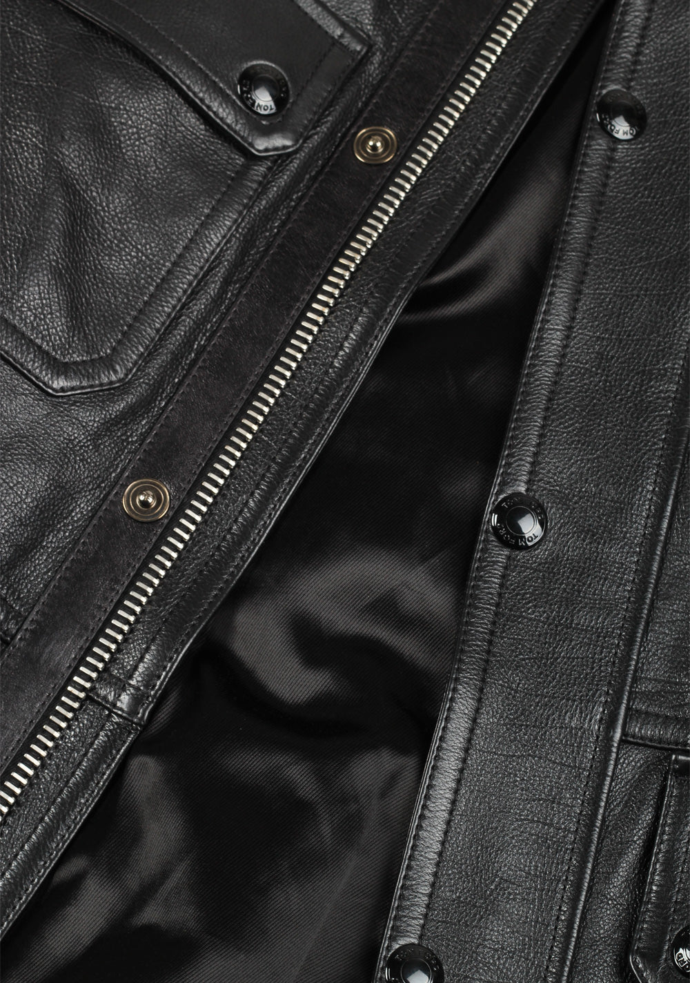 TOM FORD Leather Biker Jacket Coat Size 48 / 38R U.S. Outerwear