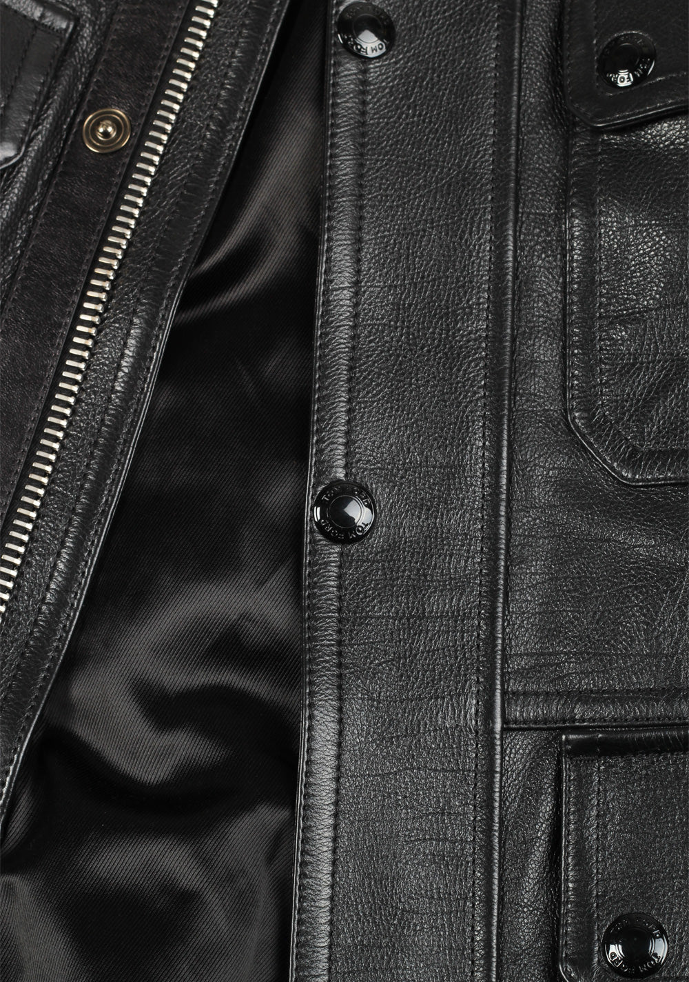 TOM FORD Leather Biker Jacket Coat Size 48 / 38R U.S. Outerwear