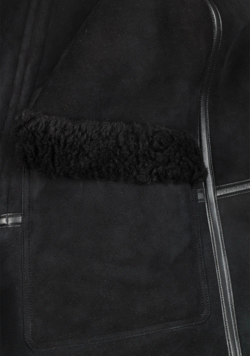 TOM FORD Black Suede Leather Shearling Bomber Jacket Coat Size 58 / 48R U.S. Outerwear