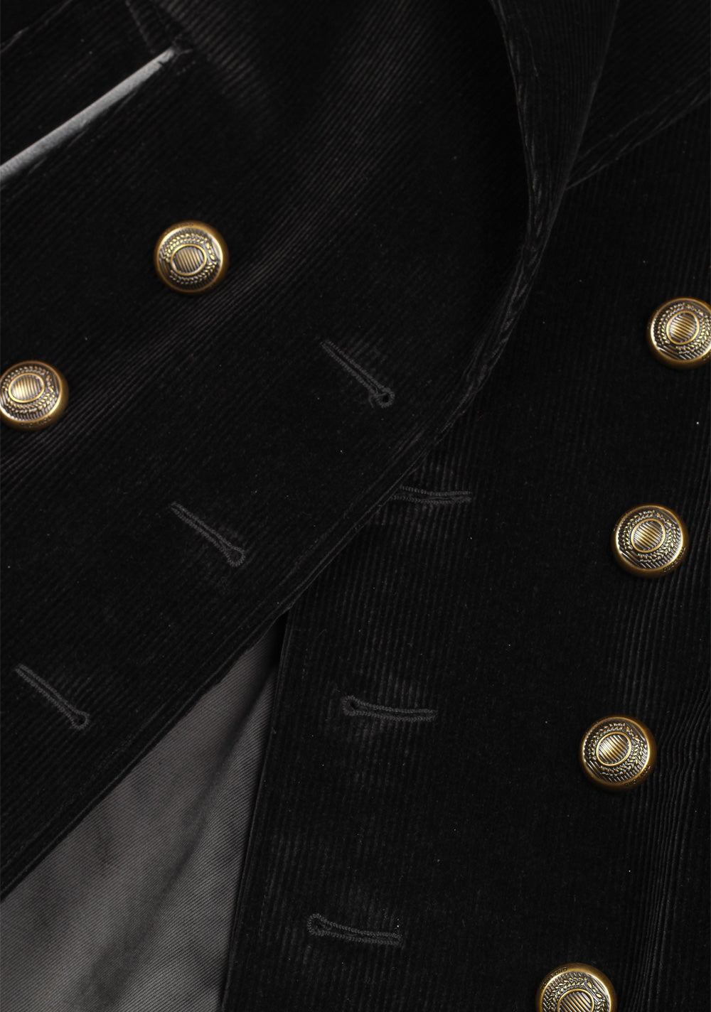 TOM FORD Black Corduroy Peacoat Size 48 / 38R U.S. Outerwear