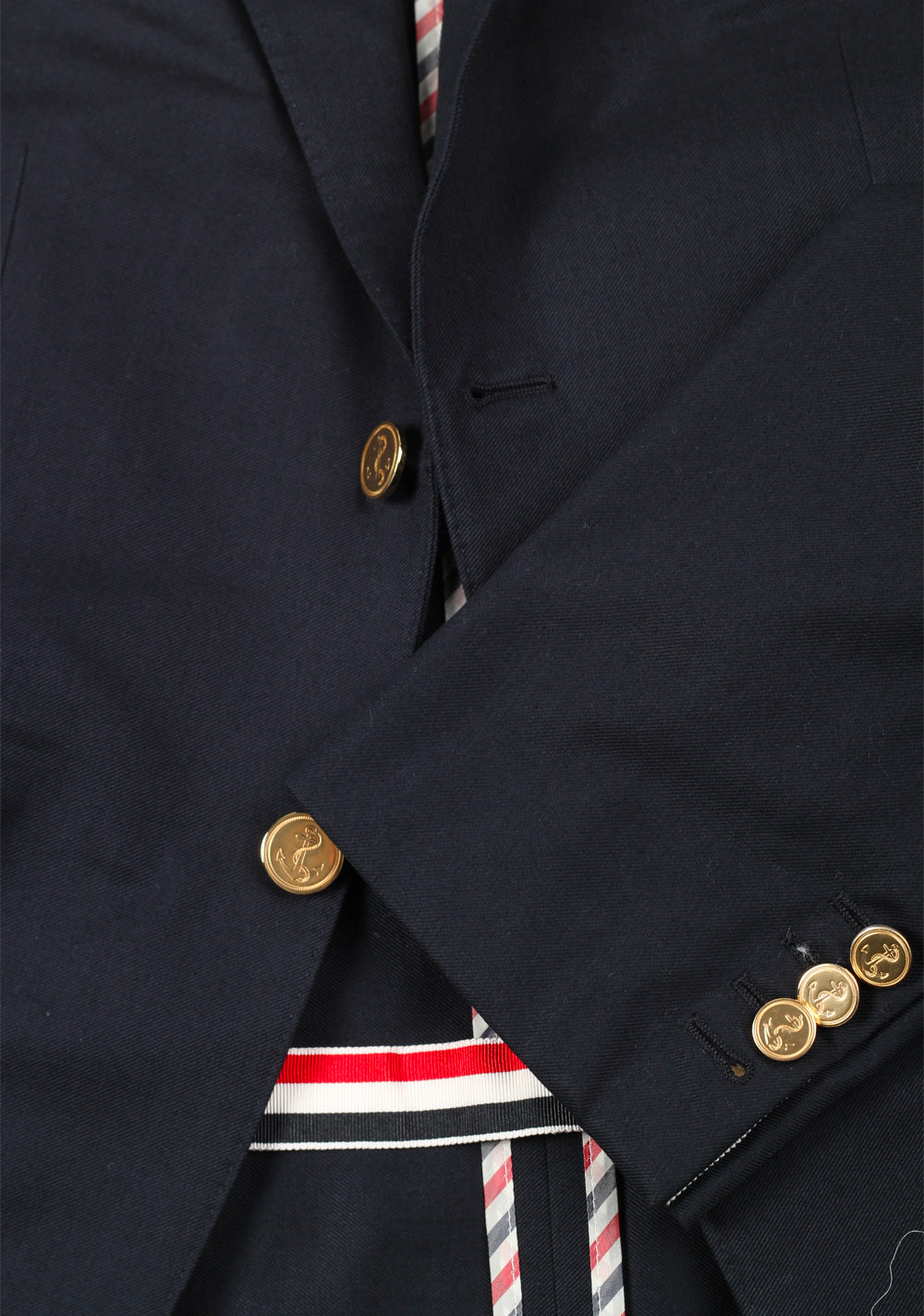 Thom Browne NEW YORK Twill High Armhole Blue Blazer Sport Coat Size 46 / 36R U.S.