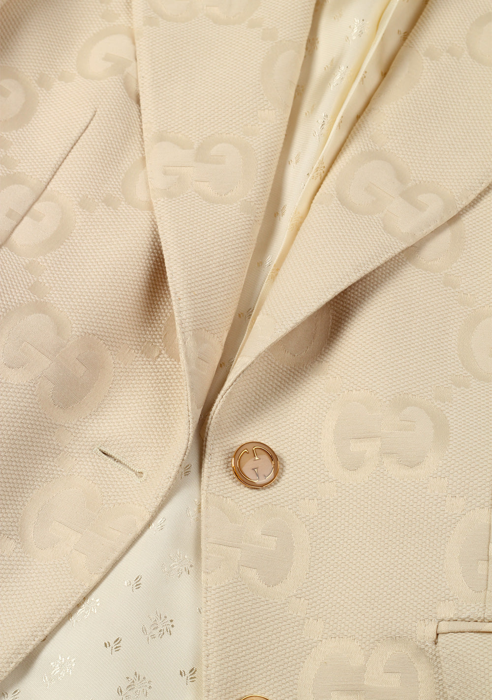 Gucci Off White GG Signature Blazer Sport Coat Size 46 / 0 U.S.