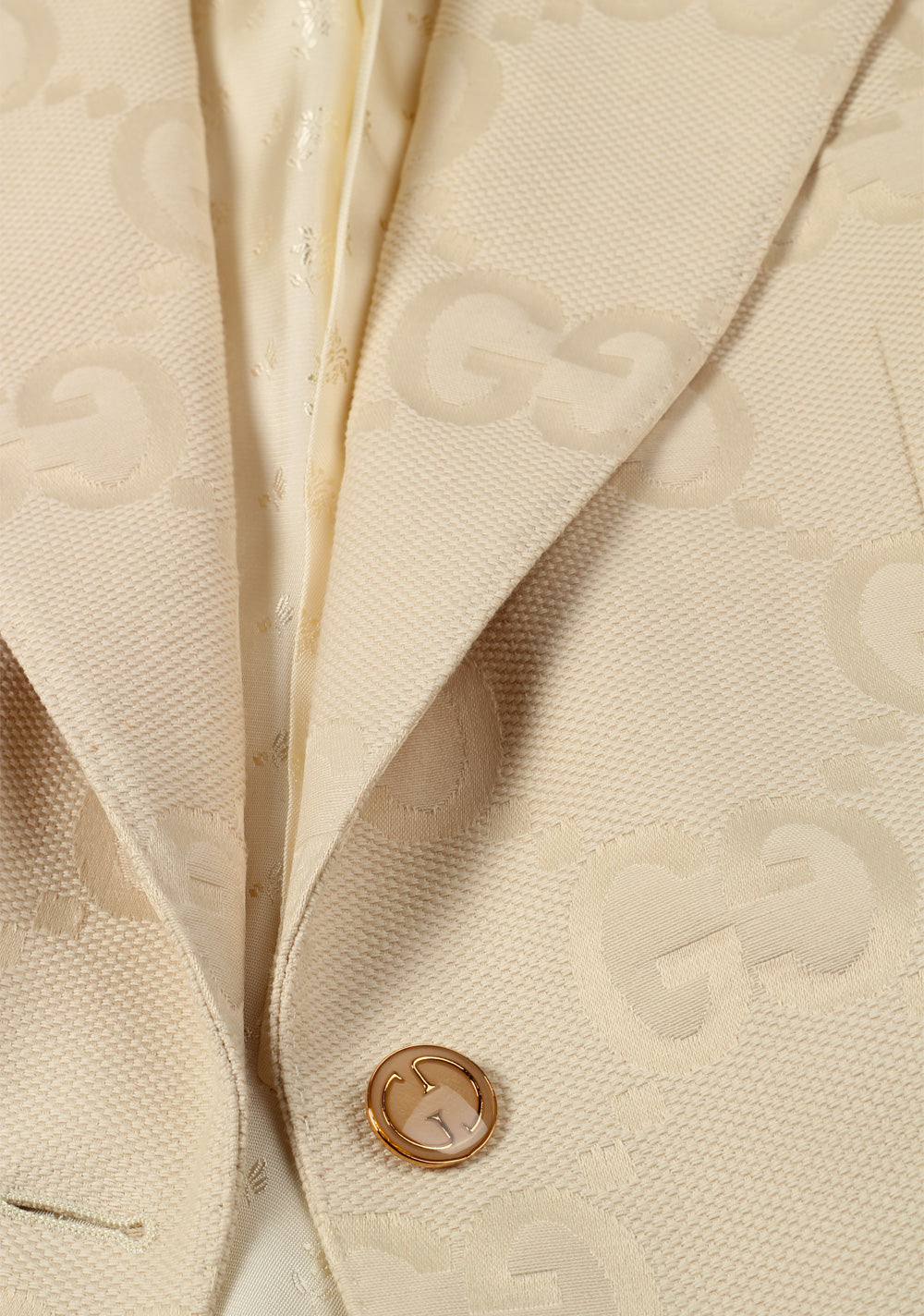 Gucci Off White GG Signature Blazer Sport Coat Size 46 / 0 U.S.