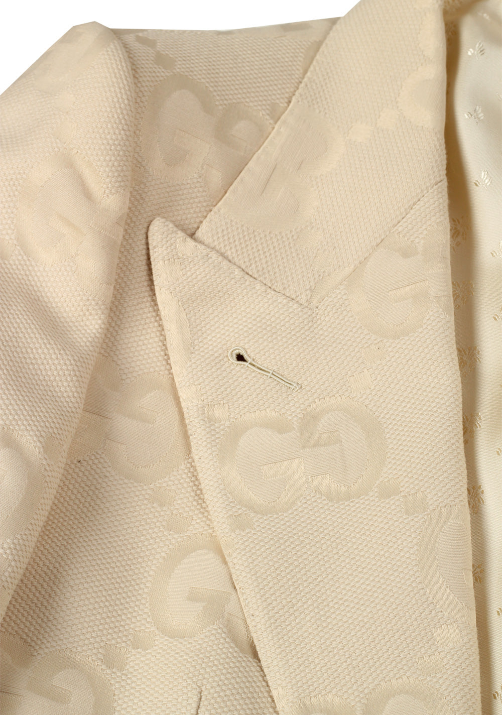 Gucci Off White GG Signature Blazer Sport Coat Size 46 / 0 U.S.