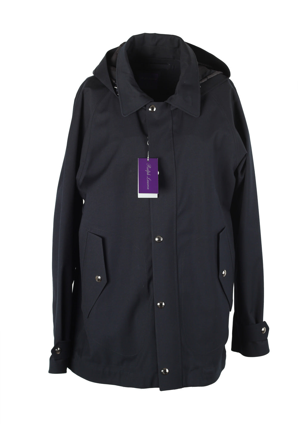 Ralph Lauren Purple Label Blue Hooded Rain Coat