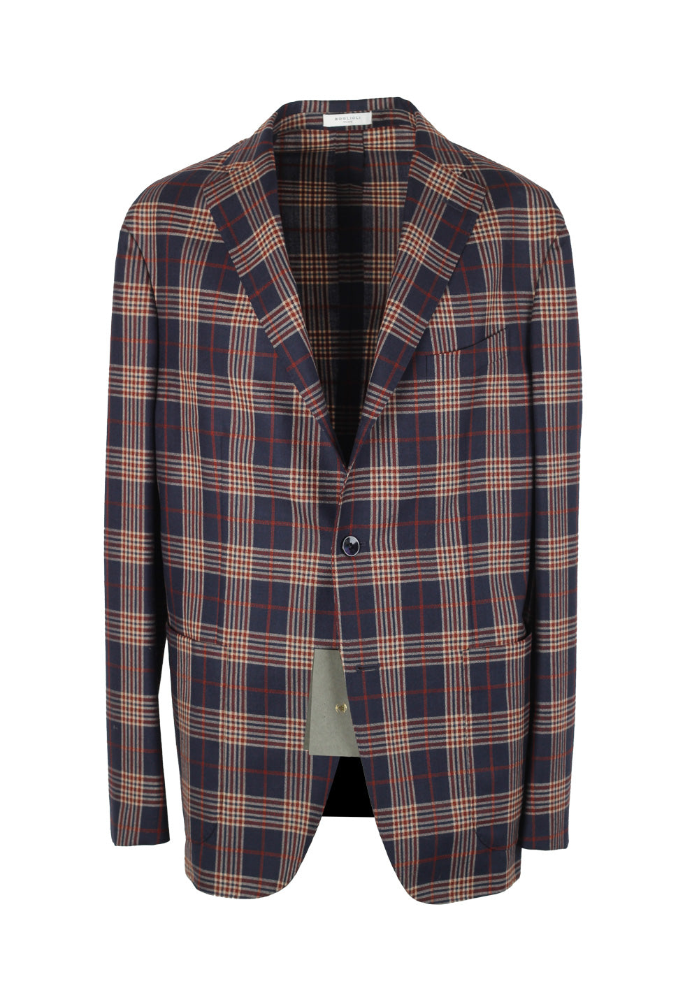Boglioli K Jacket Blue Checked Sport Coat Size 52 / 42R U.S.