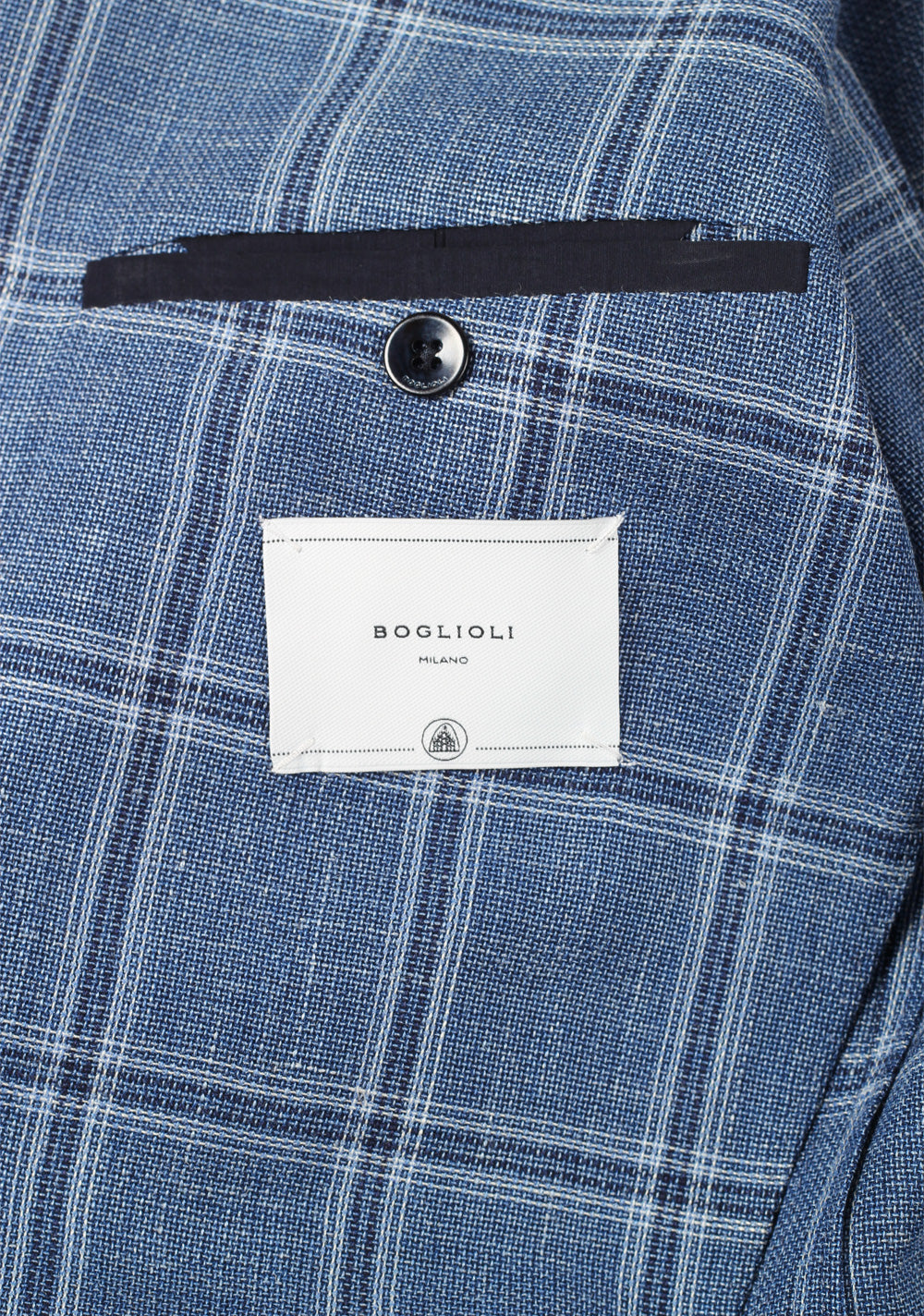 Boglioli K Jacket Checked Blue Sport Coat Size 48 / 38R U.S.
