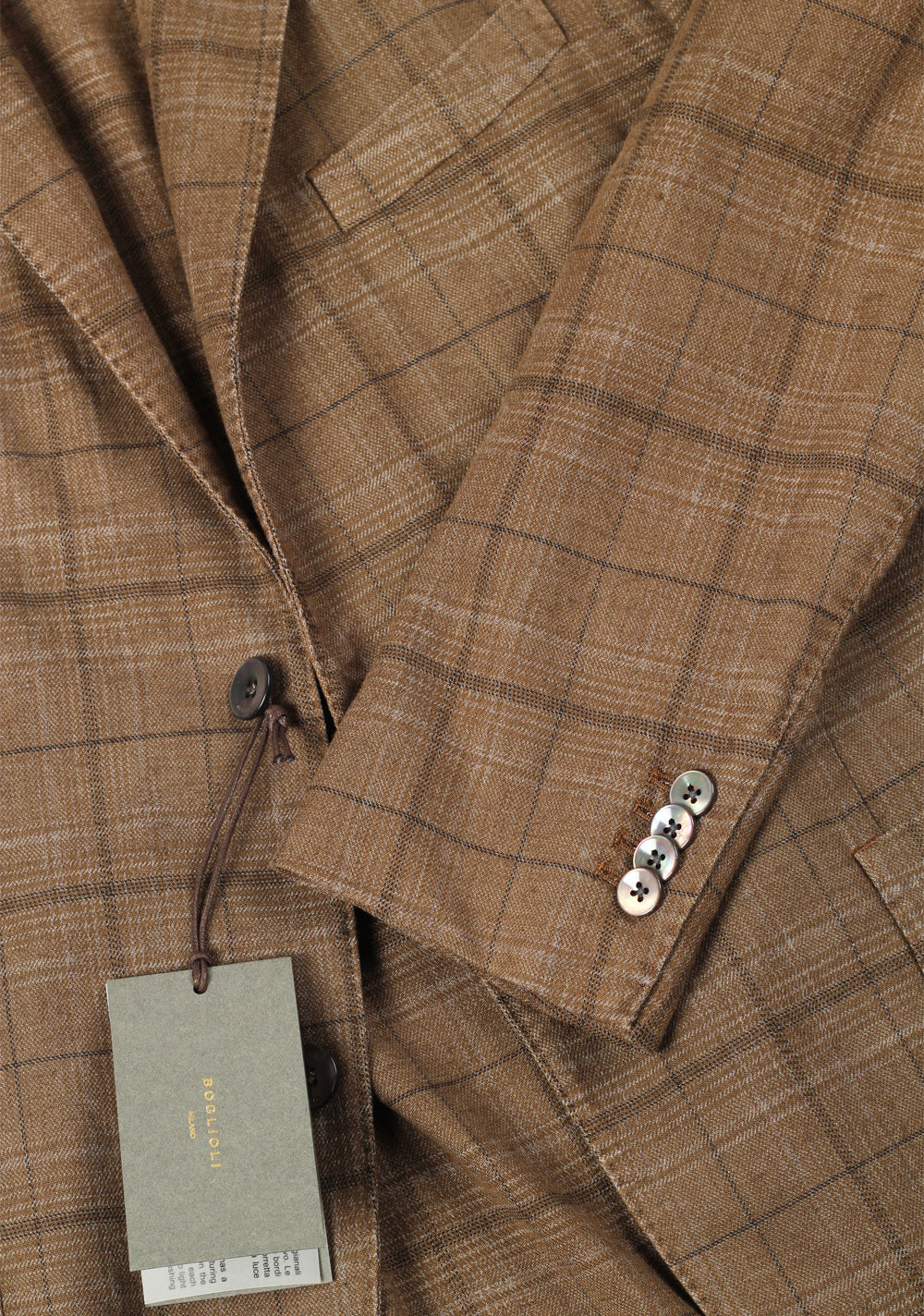 Boglioli K Jacket Brown Checked Sport Coat Size 52 / 42R U.S.