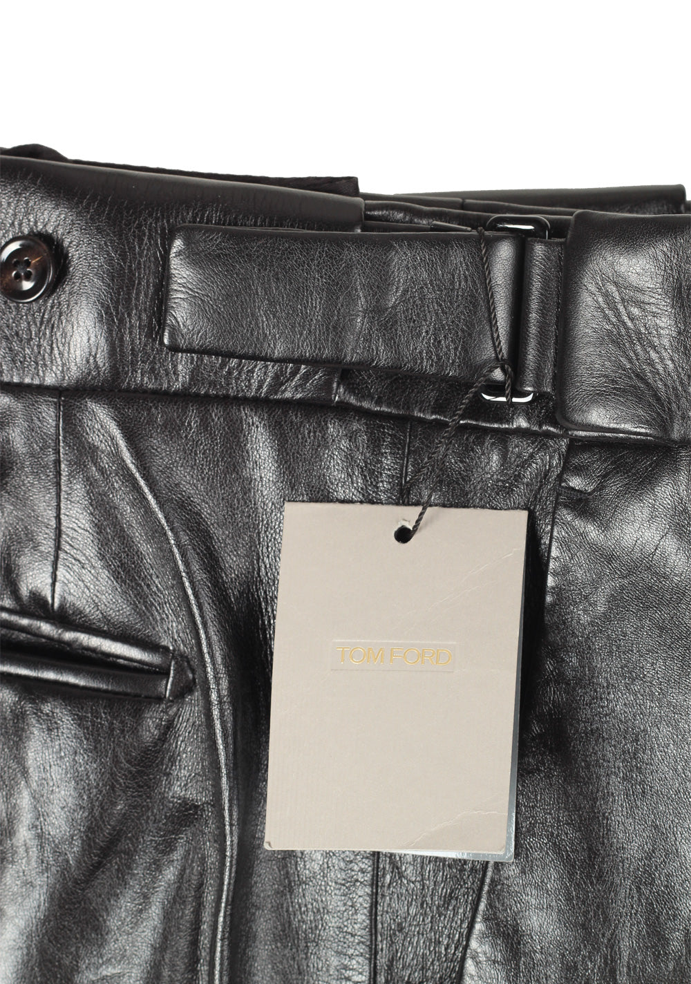 TOM FORD Black Lamb Leather Trousers Size 46 / 30 U.S.