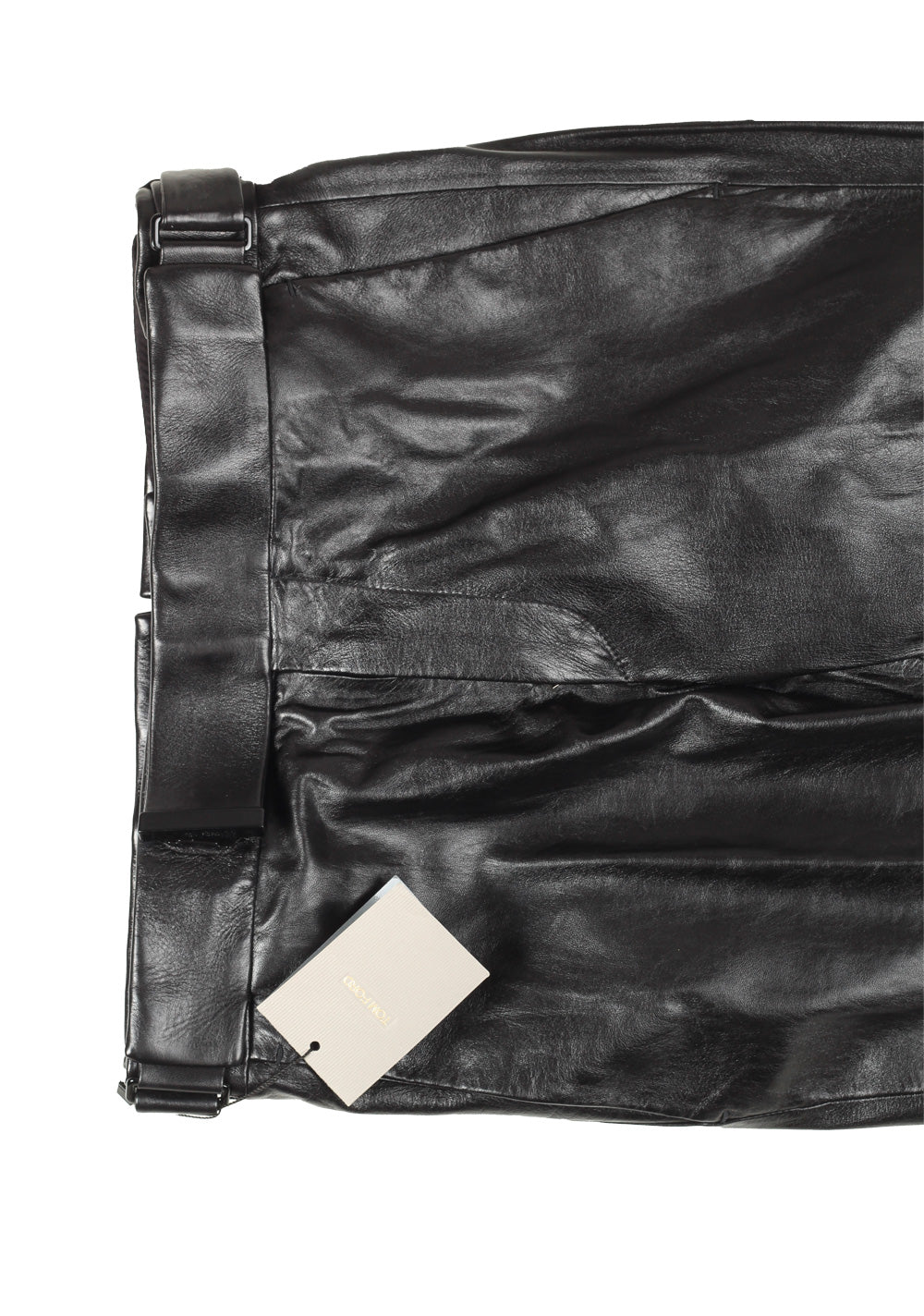 TOM FORD Black Lamb Leather Trousers Size 46 / 30 U.S.