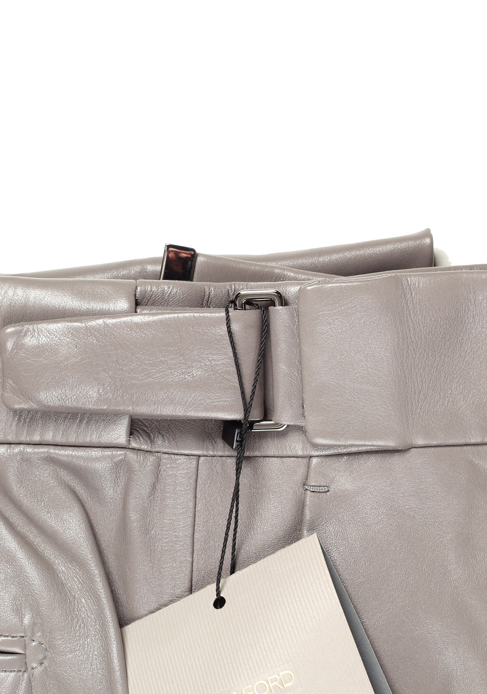 TOM FORD Gray Lamb Leather Trousers Size 50 / 34 U.S.