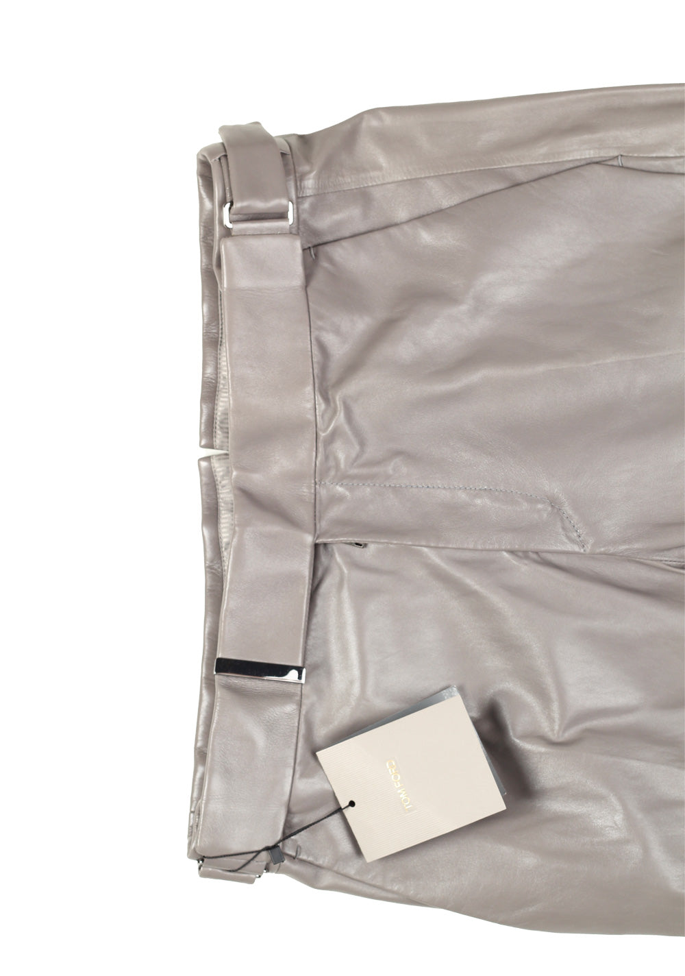 TOM FORD Gray Lamb Leather Trousers Size 50 / 34 U.S.