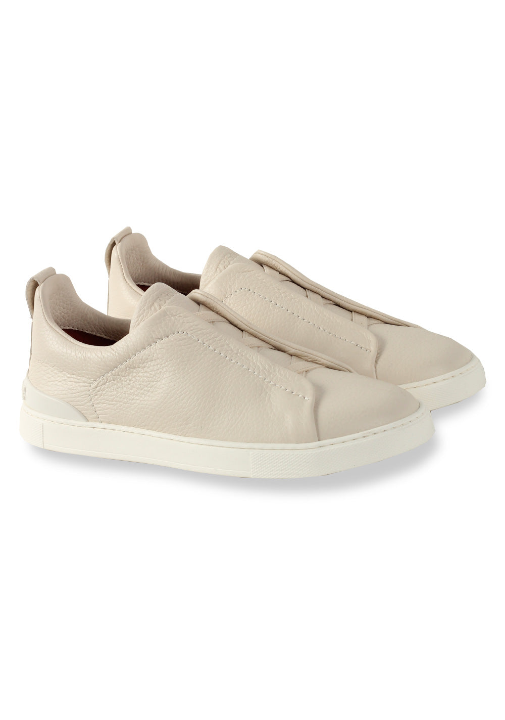 ZEGNA Triple Stitch White Leather Shoes Size 41.5 EU / 7.5 UK / 8.5 U.S.